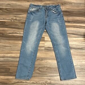 Carbon Jeans Mens 30x30 Slim Straight Flex Distressed Medium Blue Denim